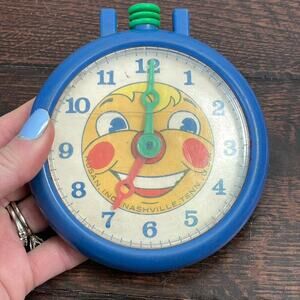 Vintage Kusan Clock Teaching Tool Child Toy Smiley Face Time USA Manual READ